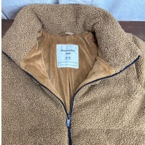 Abercrombie Kids Light Brown Puffer Sherpa Teddy Coat Jacket Girls Size 15 / 16